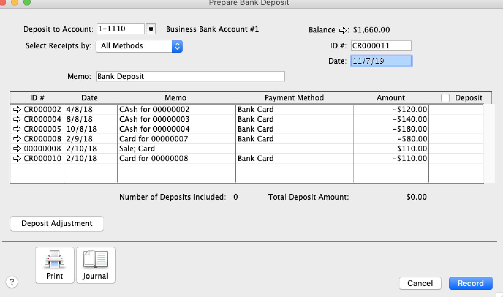 Negative balance in Prepare Bank deposit MYOB Community